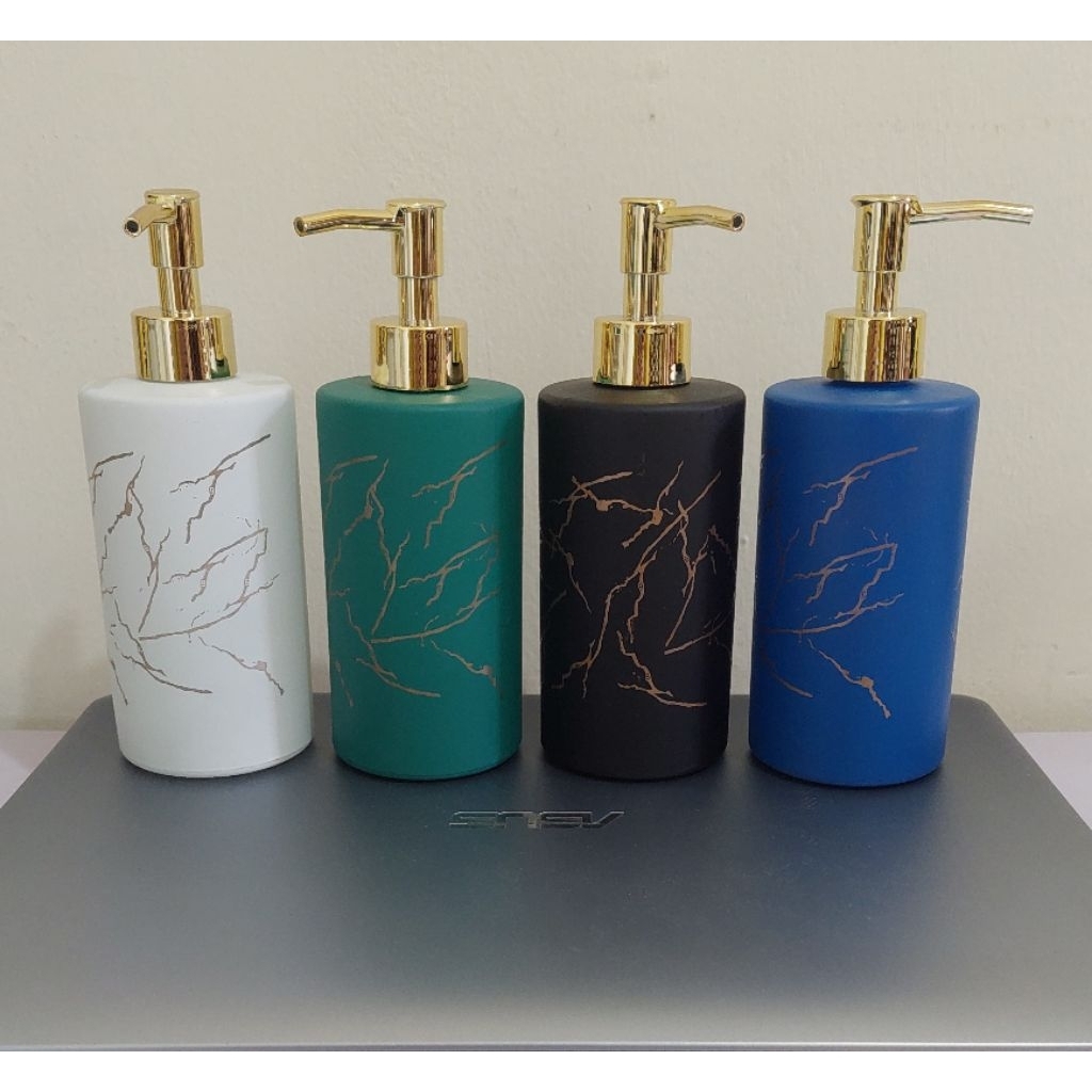 SOUVENIR BOTOL SABUN KERAMIK DAN BOX [48pc] / BOTOL SABUN KERAMIK CORAK