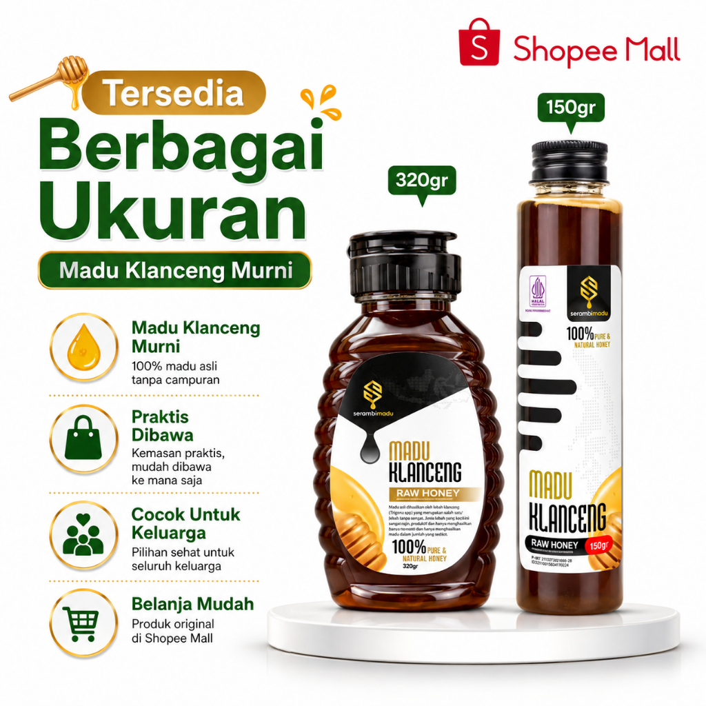 Madu Klanceng Super Asli Trigona Itama Bangka - Raw Honey Propolis Tinggi untuk Diabetes & Promil - 