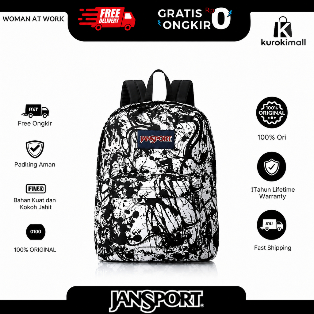 PROMO TAS JANSPORT MOTIF PERCIKAN JANSPORT BACKPACK SUPER PREMIUM / TAS RANSEL JANSPORT TERLARIS - P