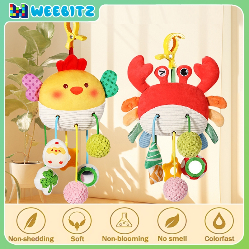 Weebitz Mainan Gantung Bayi Sakumini 8in1 Boneka Gantungan Stroller Bayi Crab Rattle Teether Pull Ro