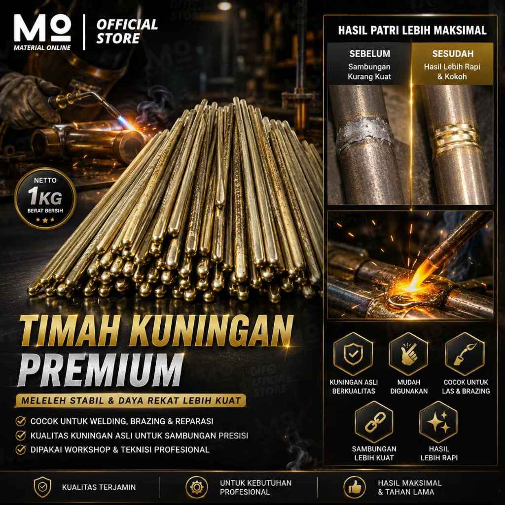 Timah Patri Batangan Super no 1 varian 1 KG untuk timah solder radiator alat patri pengganti kawat k