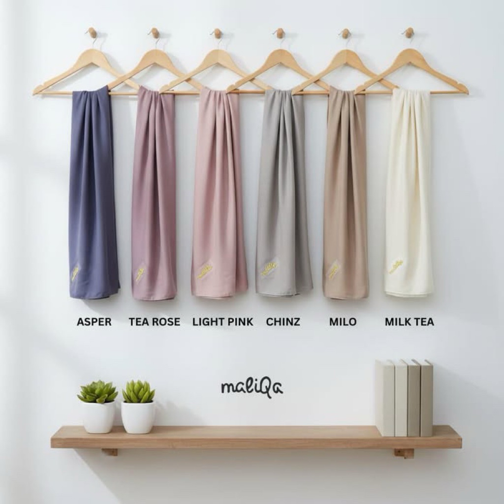 Maliqa - Hijab segiempat voal polos Maliqa