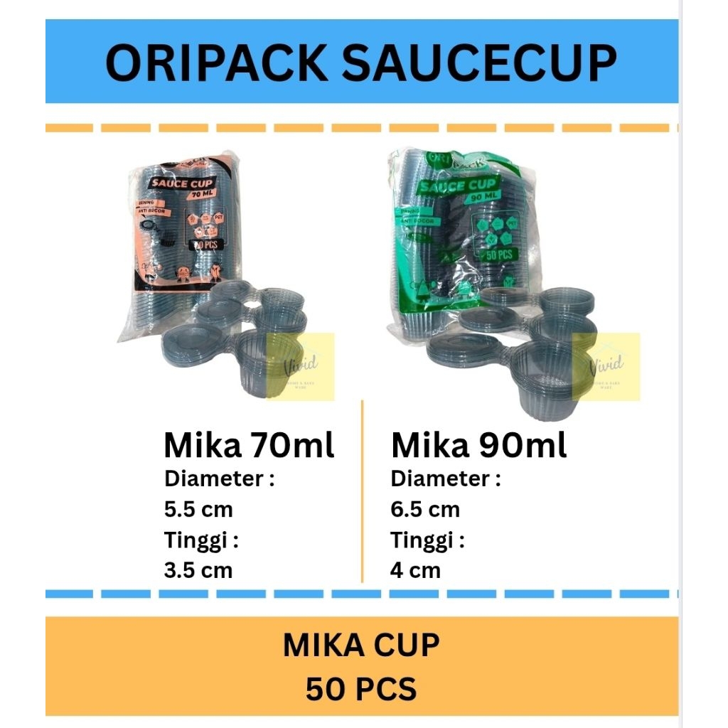 [50 PCS] Cup Mika Pudding 70 ml / 90 ml - Sauce Cup / Cup Agar / Cup Jelly 70ml / 90ml Mika - 50pcs