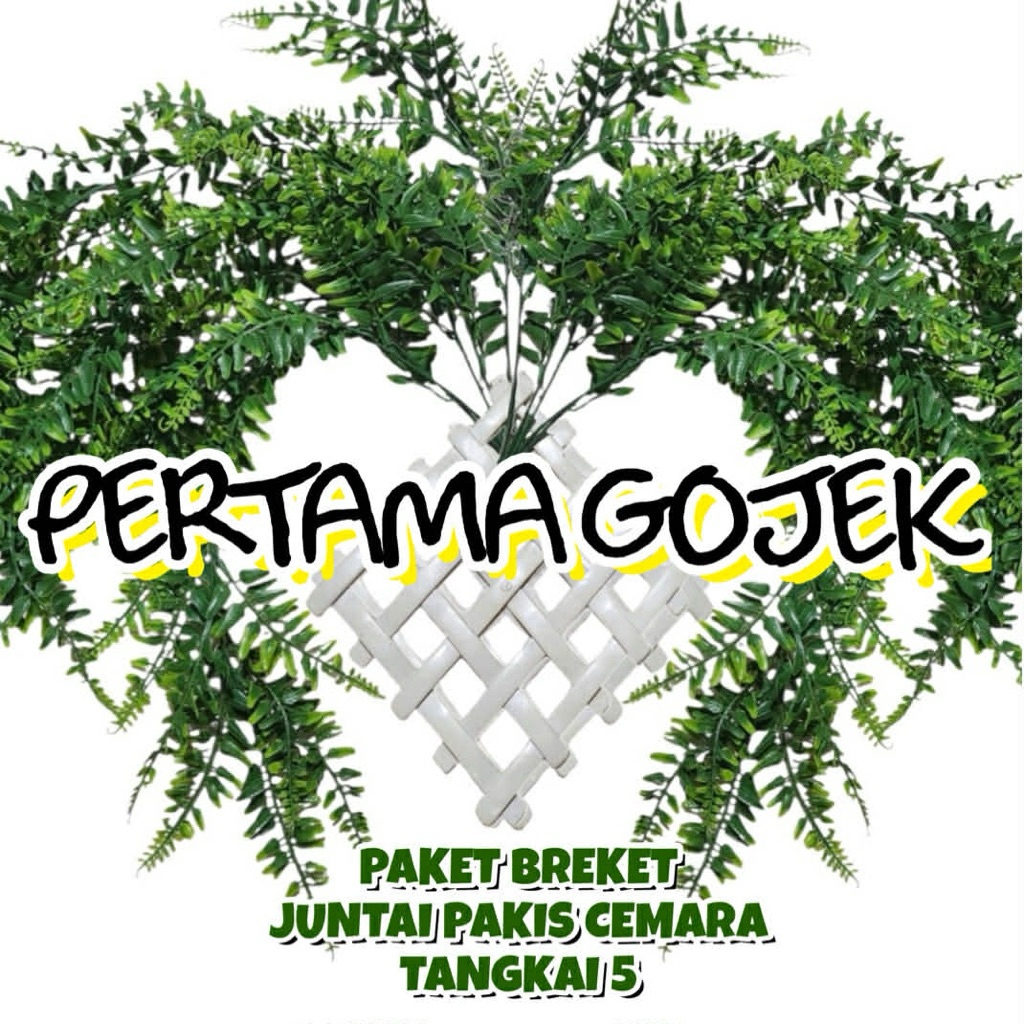 PAKET BREKET BUNGA JUNTAI PAKIS CEMARA X5/ Juntai Bunga Plastik/ Juntai Bunga Daun Rambat Plastik/ J