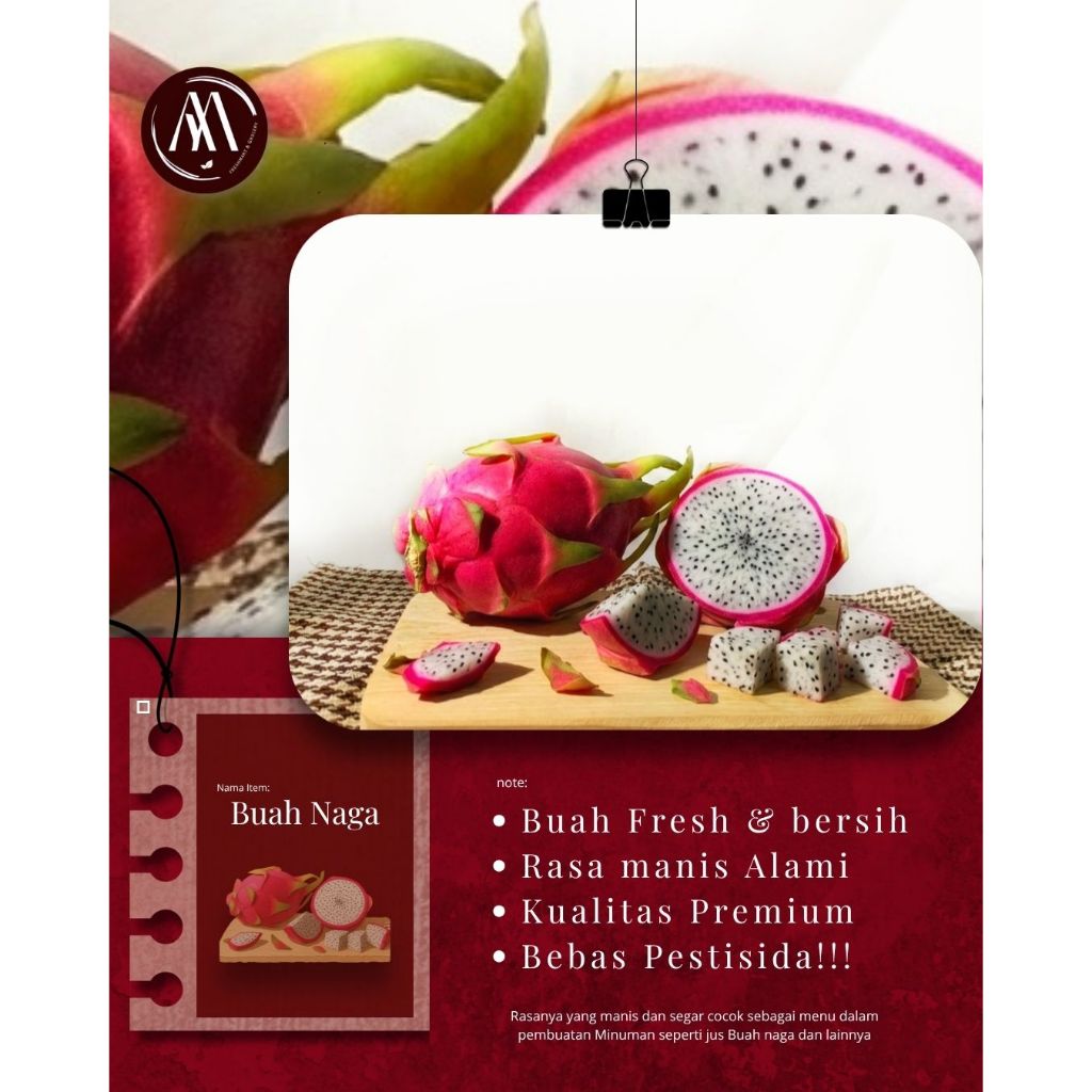 Buah Naga putih Manis Segar 1kg