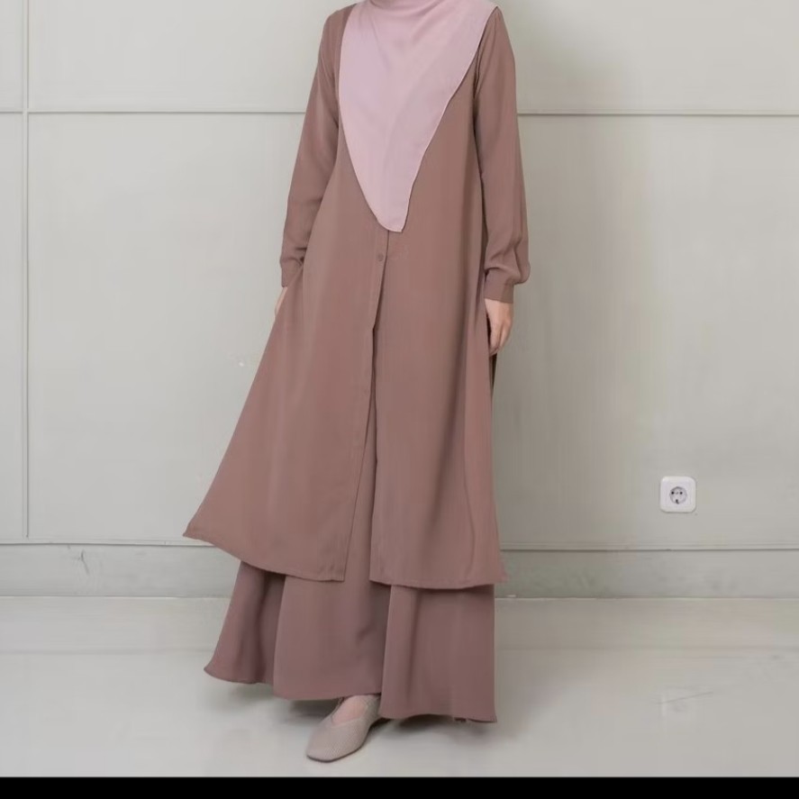 [NEW harga PRELOVED] Hanum Tunik Azmiza (Hanya Atasan) uk XL Warna Rosybrown