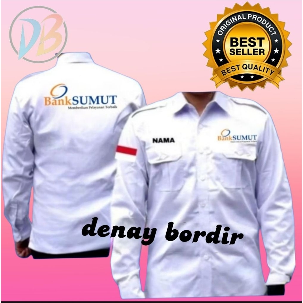 kemeja kerja bank sumut baju pdh bank sumut seragan bank sumut ful bordir