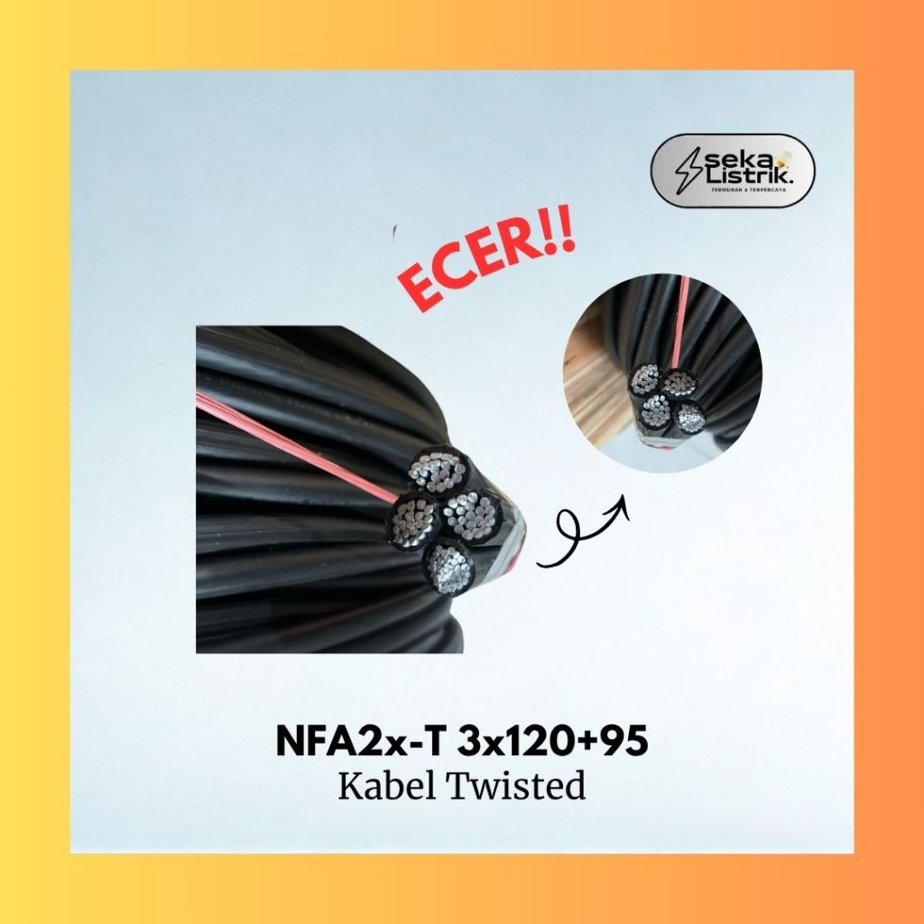 Kabel Twisted NFA 2X-T 3x120 +95 - Meteran Ecer