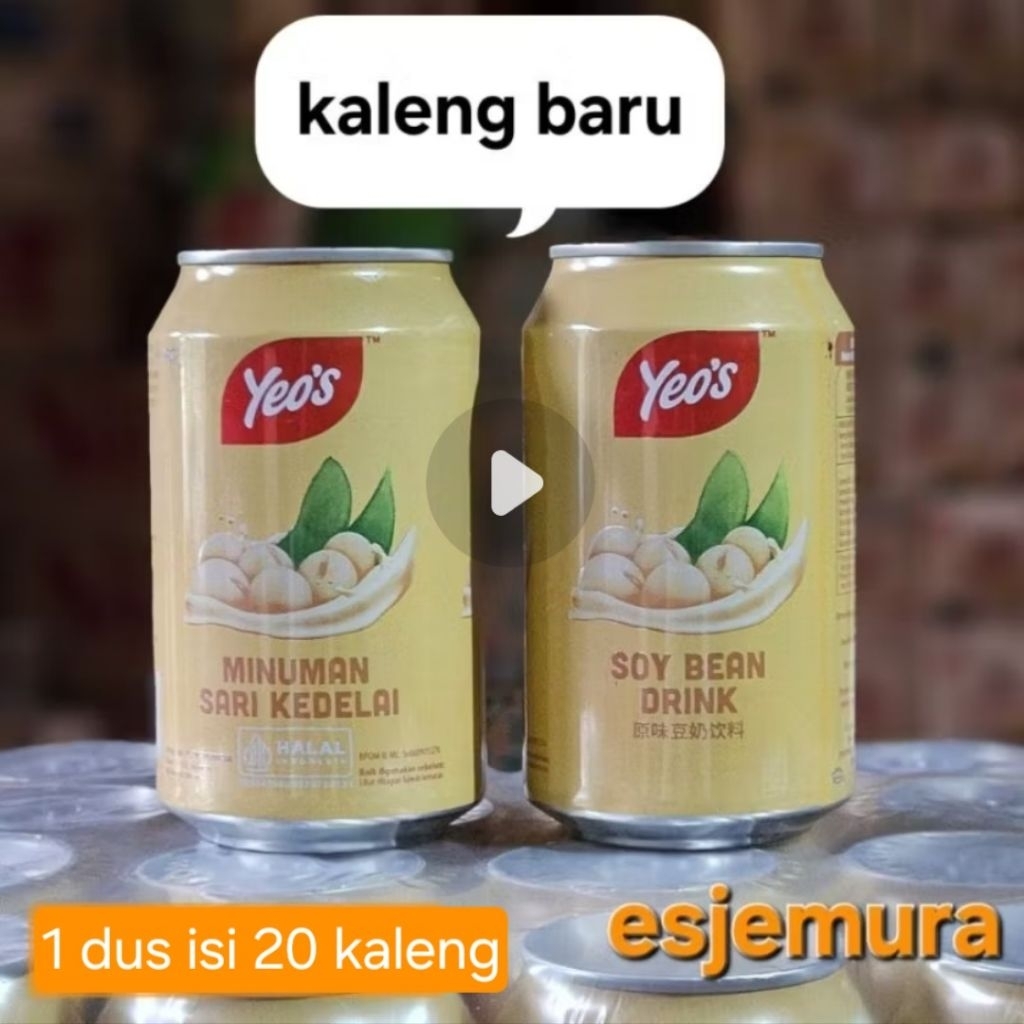 Yeos Soy Bean / Soya Bean / Susu Kedelai per dus isi 24 kaleng