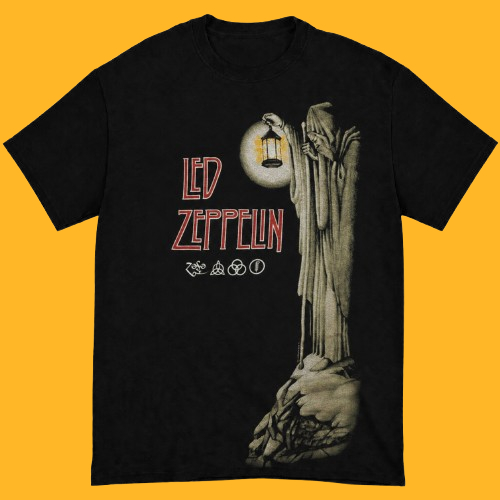 Kaos Band Led Zeppelin Hermit Vintage Retro - T-Shirt Reguler & Boxy Unisex Baju band Merchandise