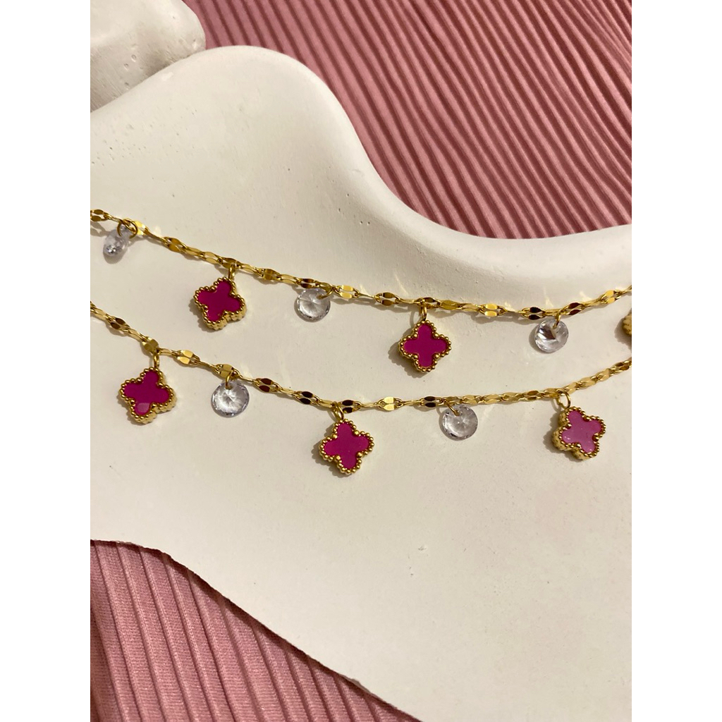 Satu Set Perhiasan Titanium Wanita - Set Perhiasan Emas Anti Karat