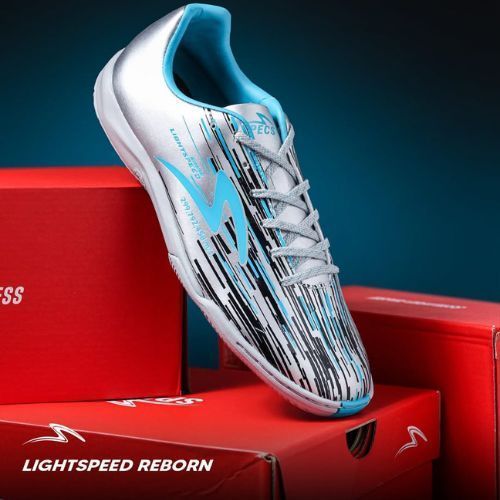 PROMO GRATIS ONGKIR Sepatu Futsal Specs Lightspeed Reborn IN Silver/Black/Aqua Specs LS Reborn