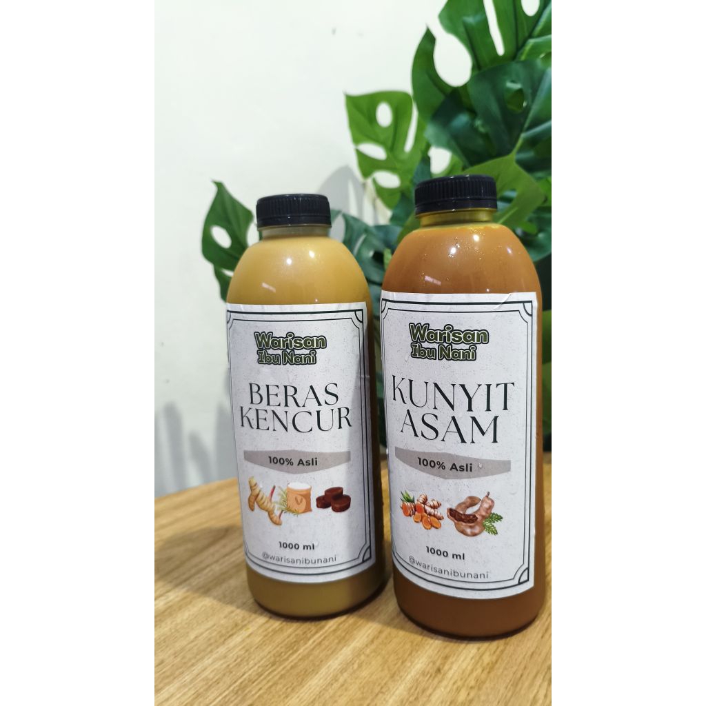 Jamu Tradisional beras kencur, kunyit asam, air jahe 1 Liter