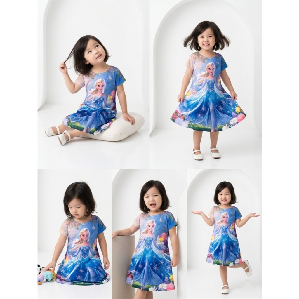 Dress Anak Perempuan Karakter Frozen 44 Terbaru/ Dress Anak Murah/ Usia 1 tahun sampai dewasa