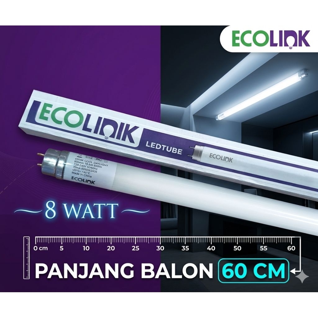 Lampu panjang philips ecolink TL LED 8 watt 60cm