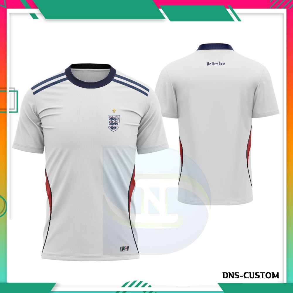 Kaos England Pria Lengan Pendek Premium Viral/Jersey Bola England Free Custom
