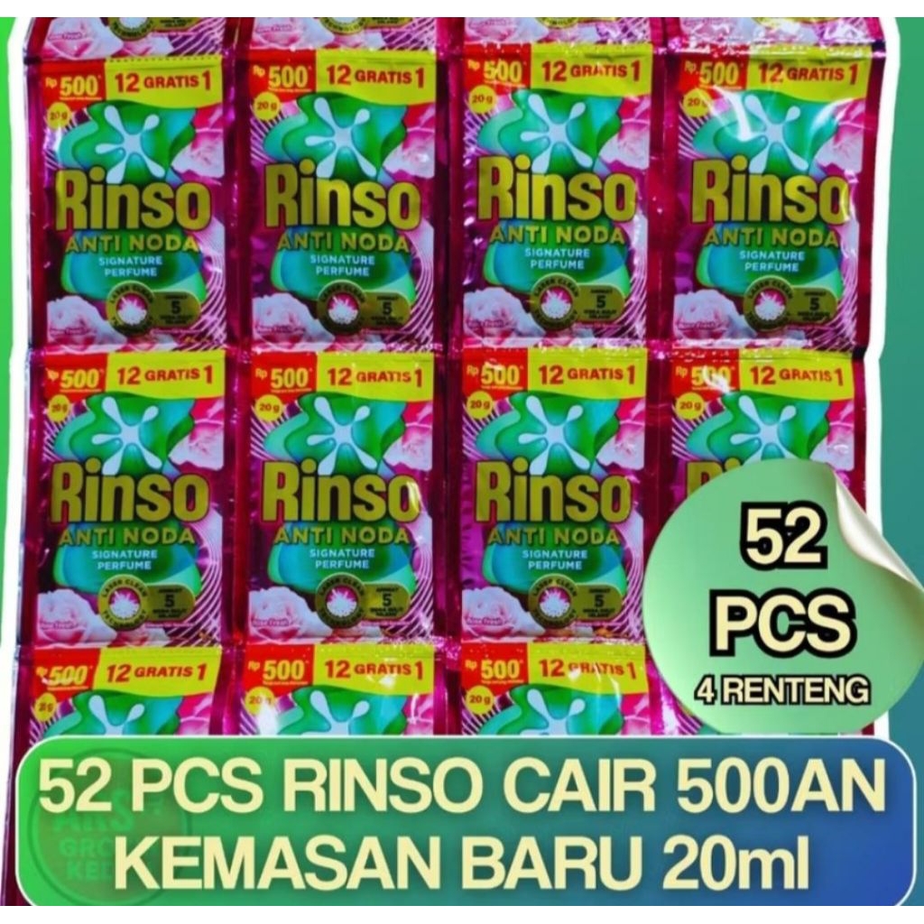 Rinso Cair 500an Anti Noda+Molto All Varian isi 52pcs/sachet gold n strawbery ungu & Pink