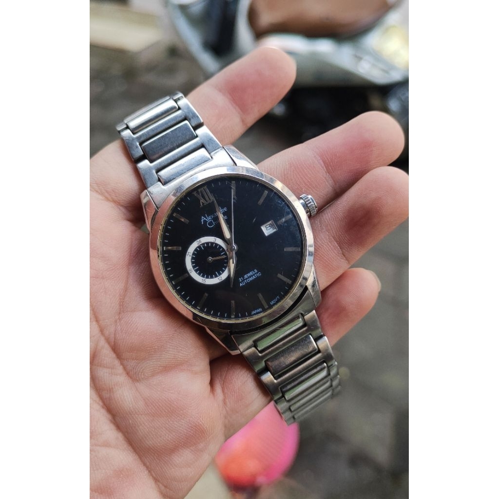 jam tangan original Alexandre Christie automatic second bekas preloved