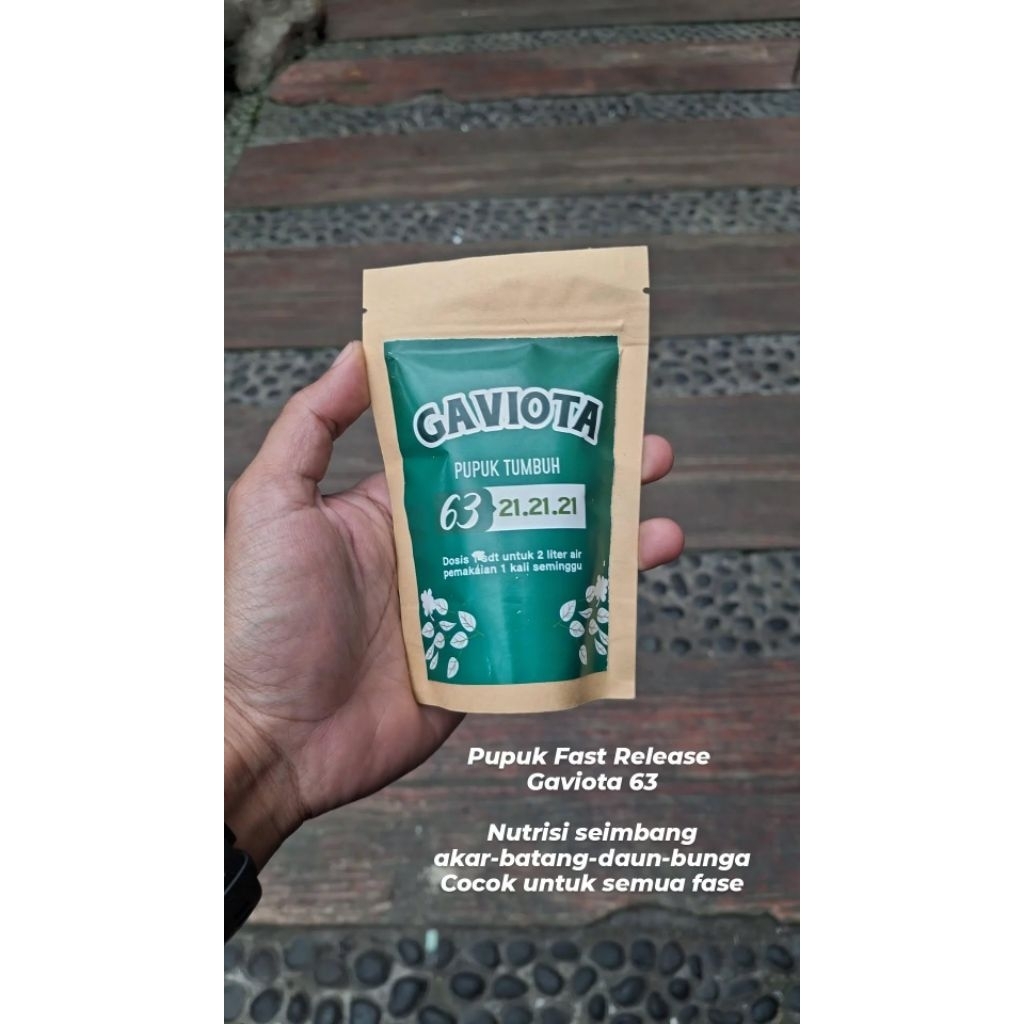 pupuk gaviota 63 berat 100 gram pertumbuhan