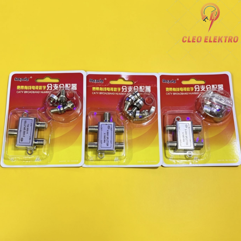 SPLITER ANTENA TV BESI 2 / 3 / 4 WAY RAPID PEMBAGI ANTEN SPLITTER KONEKTOR CABANG KUALITAS BAIK