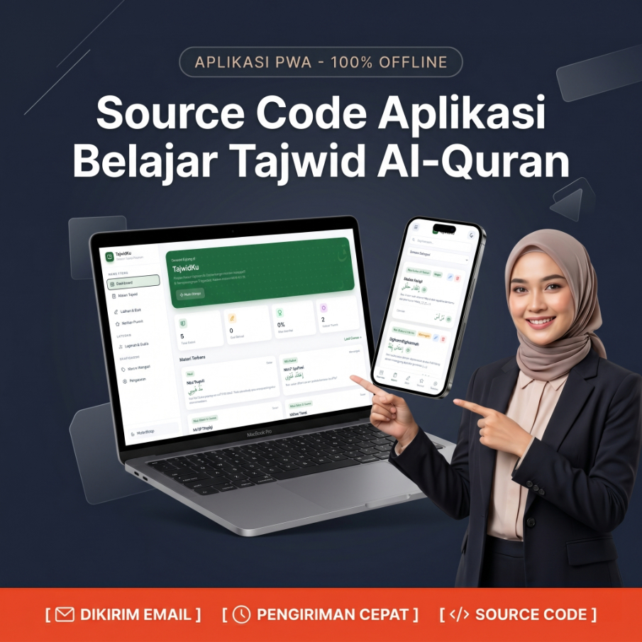 Source Code Aplikasi Belajar Tajwid Al-Quran Web PWA Offline HTML JS Sekali Bayar
