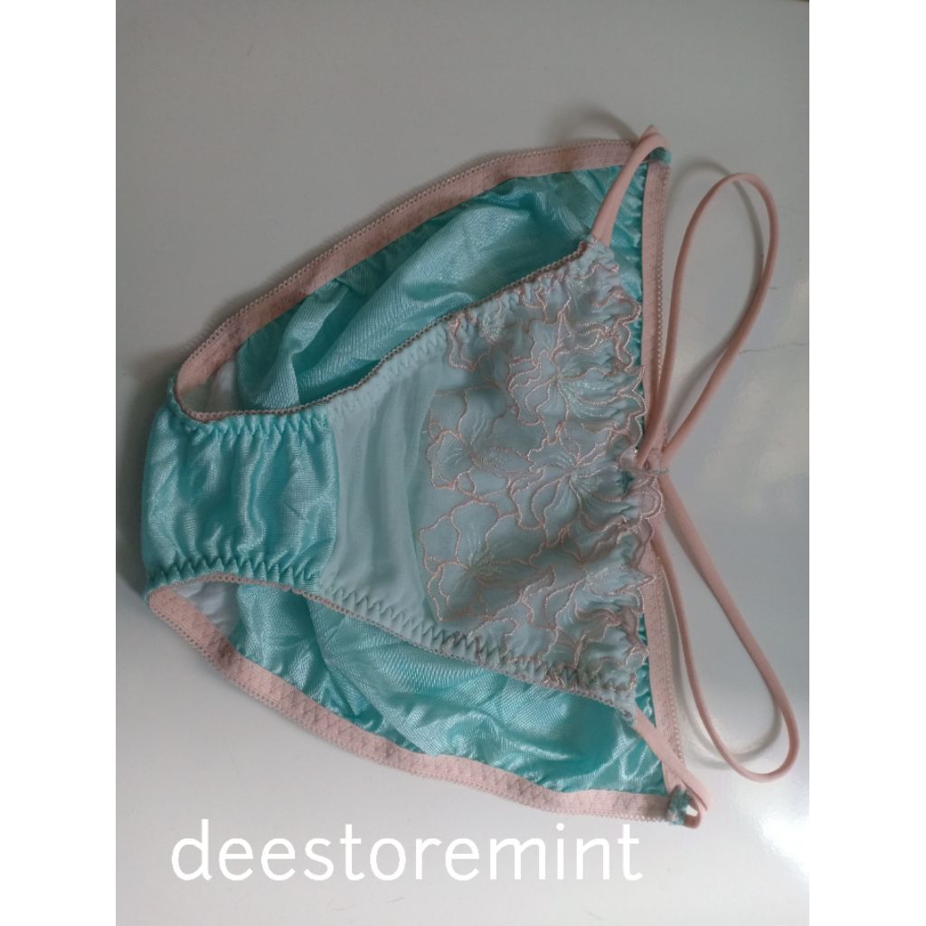 satin cd tali seksi panty silky turquoise