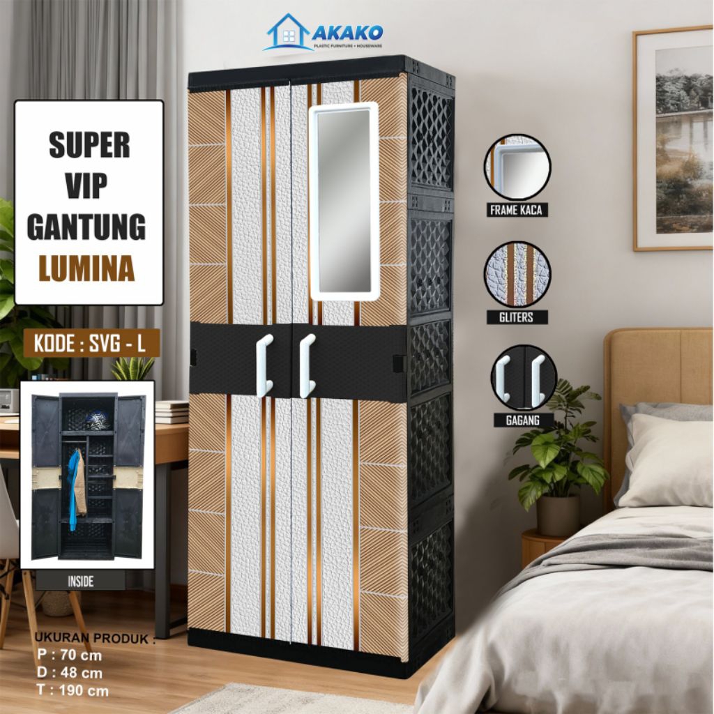 LEMARI AKAKO SUPER VIP GANTUNG (JUMBO)