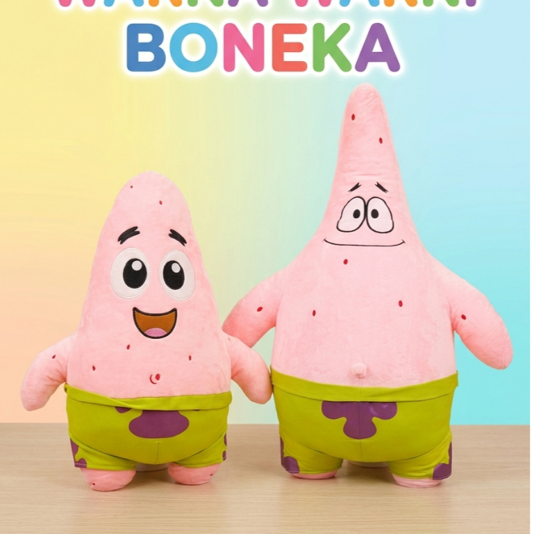 Boneka Patrick Jumbo dan Super Jumbo bahan Premium
