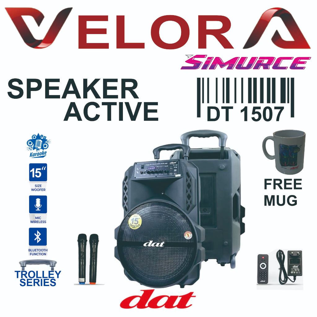 DAT DT-1507 BOOM Speaker Portabel Bluetooth Dat 15 Inc Super Bass