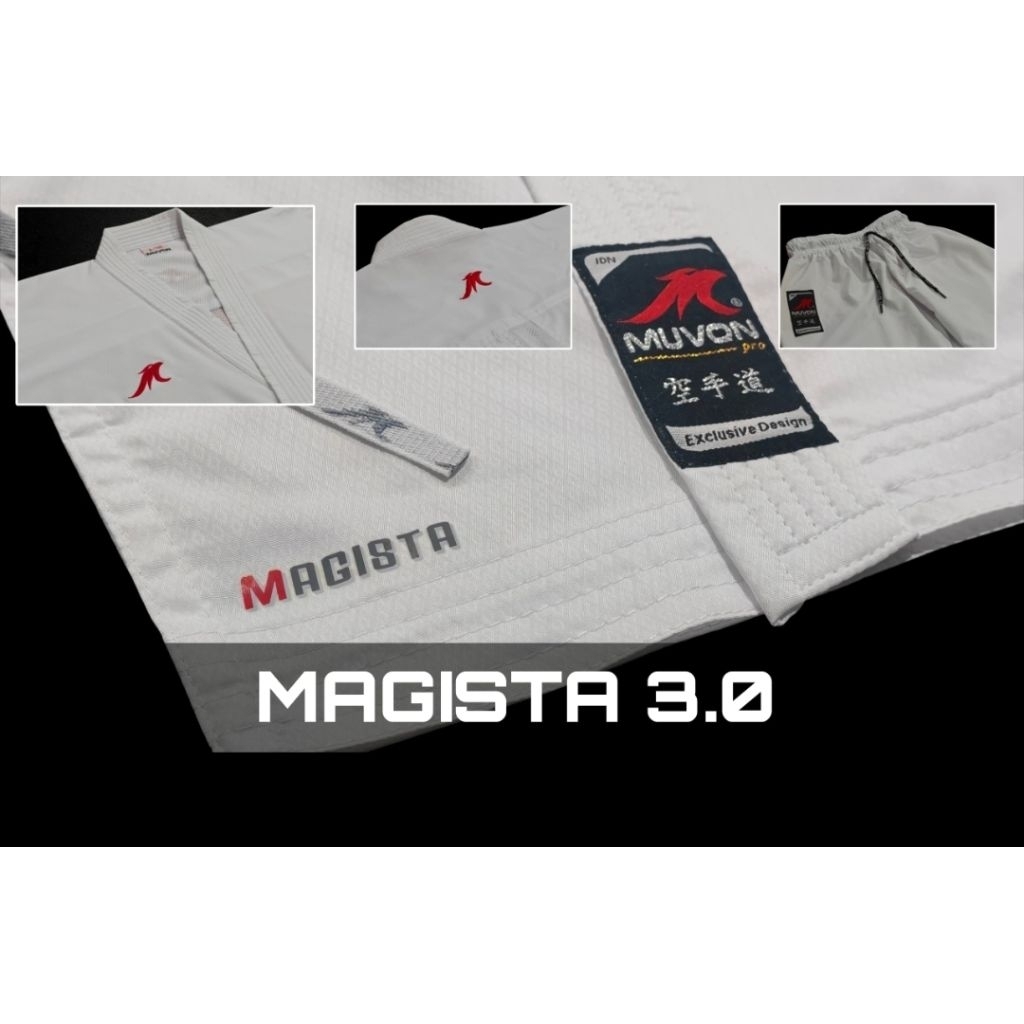 Baju Karate Muvon Kumite Magista Baju Muvon Magista Series 3 Terbaru 2026 Original Baju Kumite White