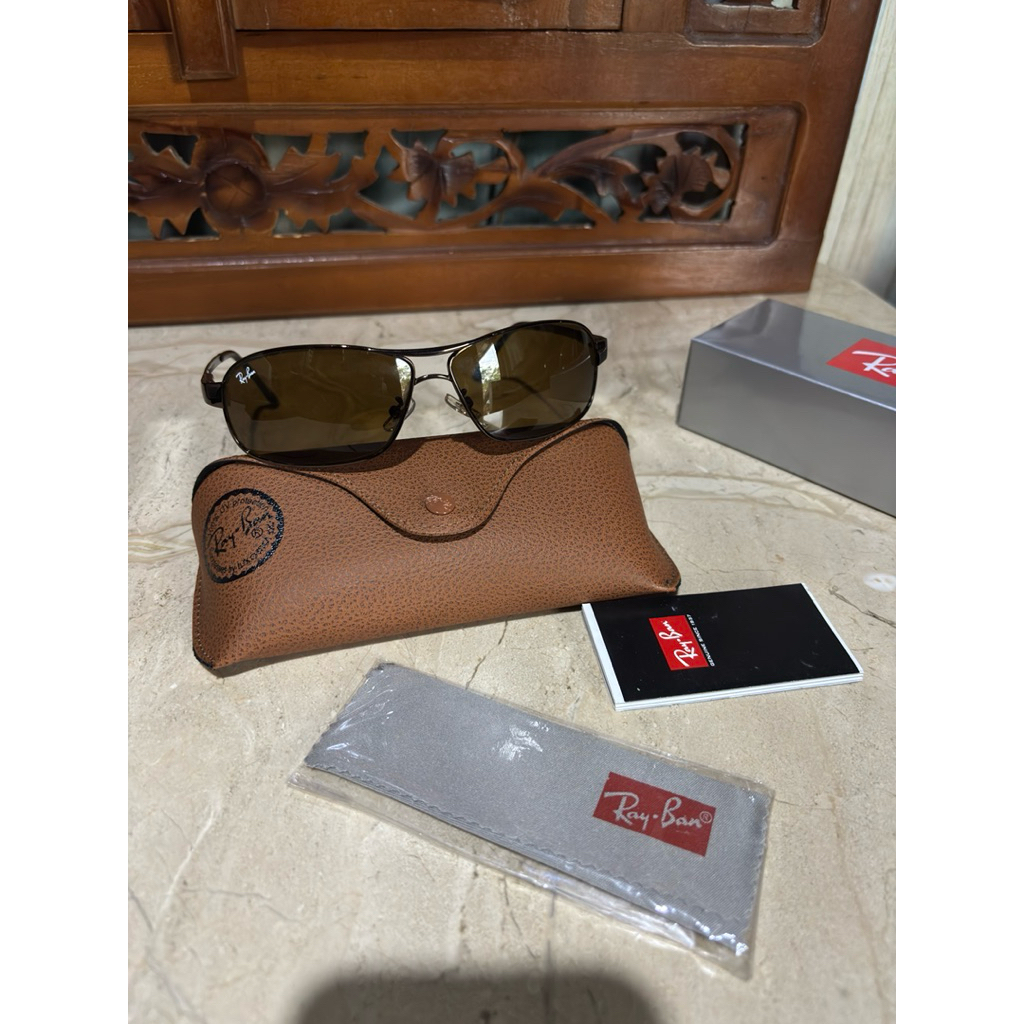 kacamata klasik ray-ban Rb 3343 full brown sz 63