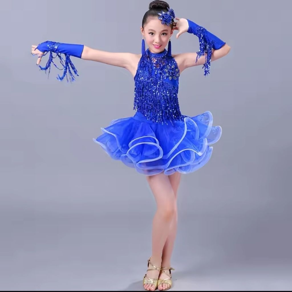 leotard baju kostum untuk dance , ice skating, gymnastic size 120