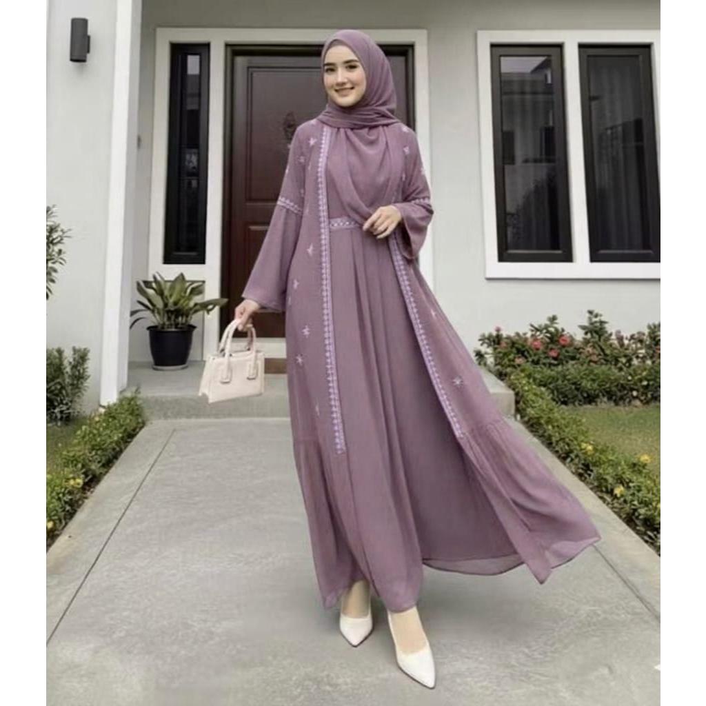 GAMIS BORDIR CERUTTY BABYDOOLL SAFWA ABAYA TERBARU 2026 ELEGANT MEWAH GAMIS WANITA MUSLIMAH KEKINIAN