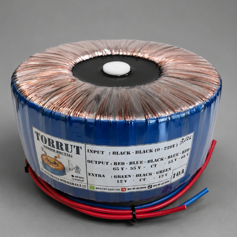 TRAFO TOROID 10A CT 55-65V MURNI .