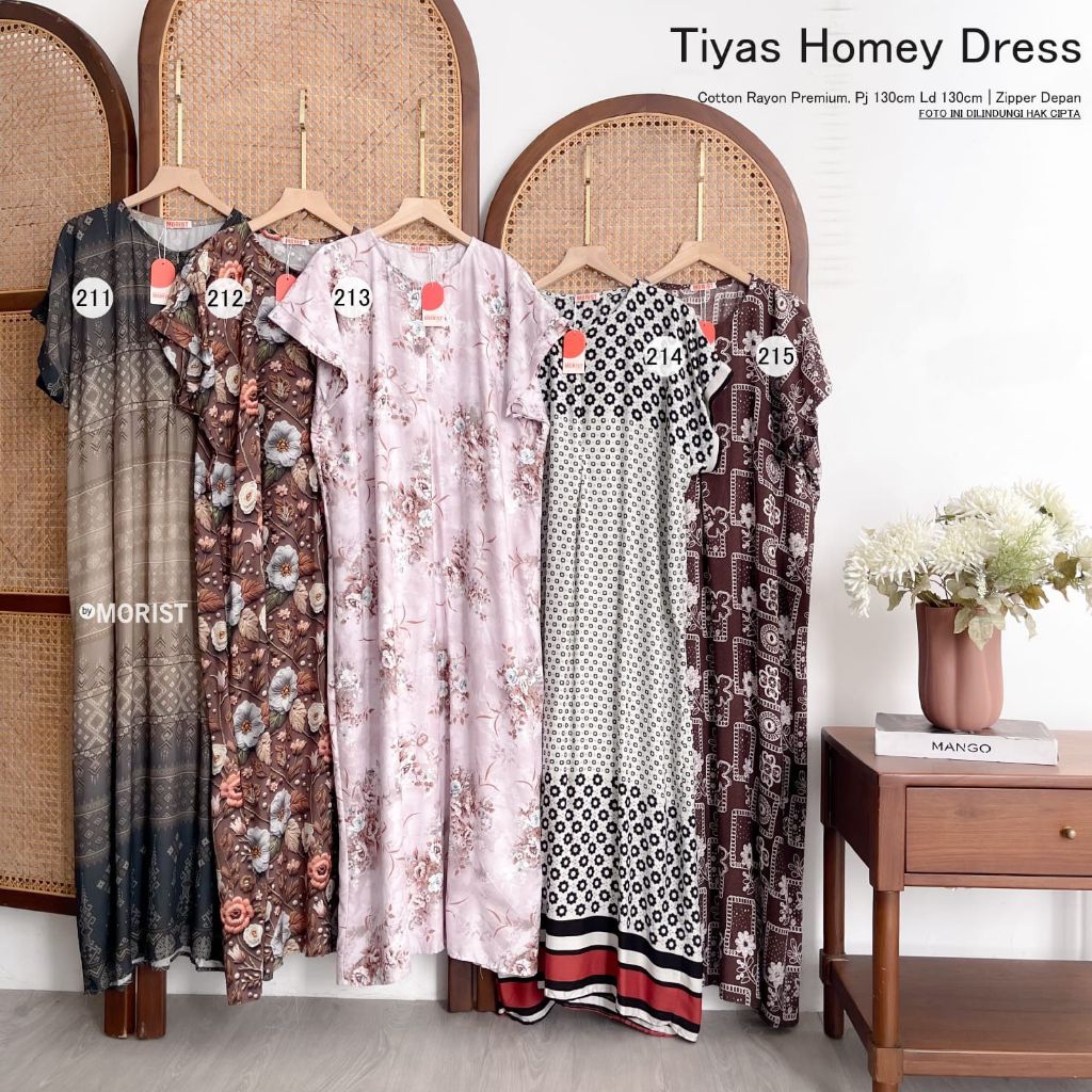 Tiyas HomeDress Daster Pendek Premium Catton Rayon Original Ori Morist Berlabel