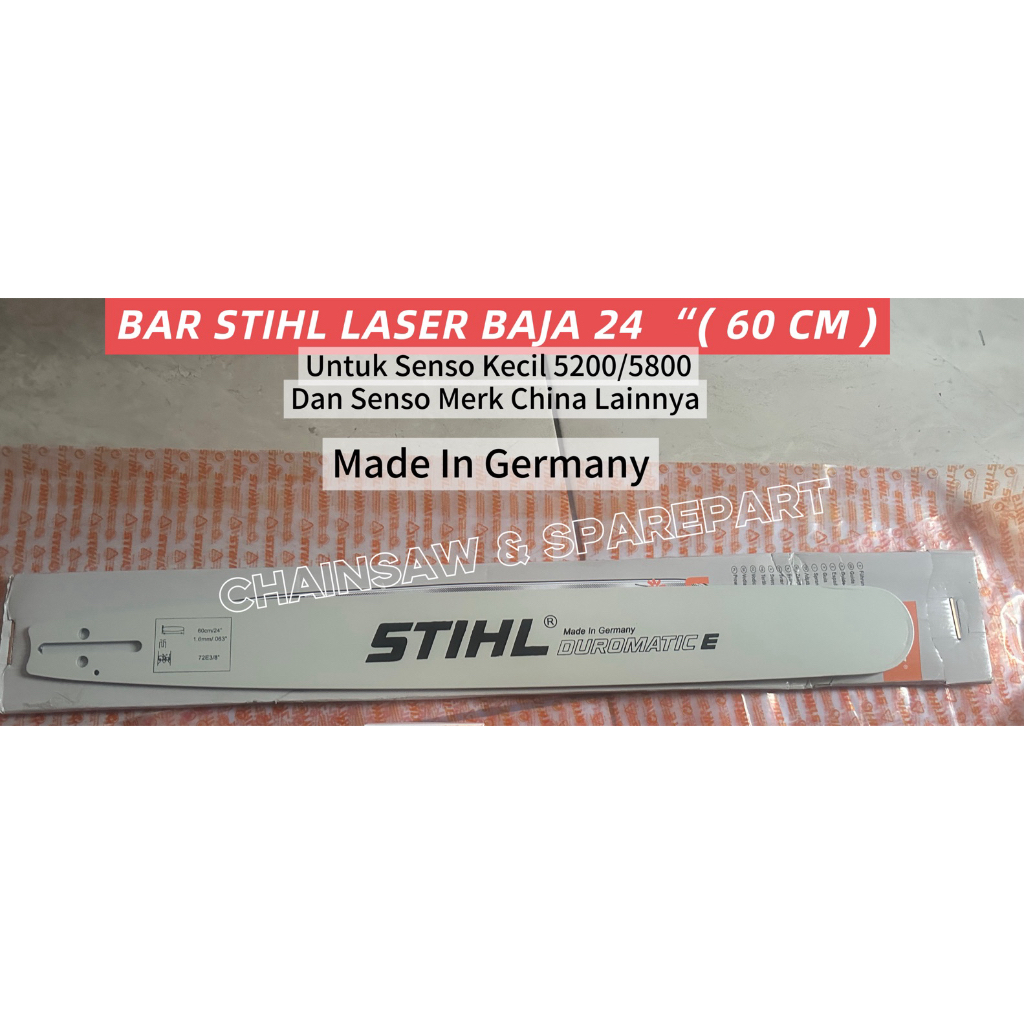 Bar Chainsaw Stihl 24 Inch.Bar Laser Senso/Sinso Stihl 24"/40T Original.