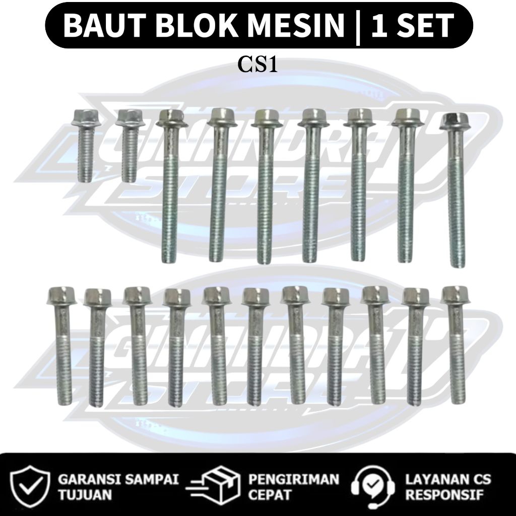 Baut Blok Mesin 1 SET Honda CS 1 / Baut Blok Mesin 1SET Motor Cs one