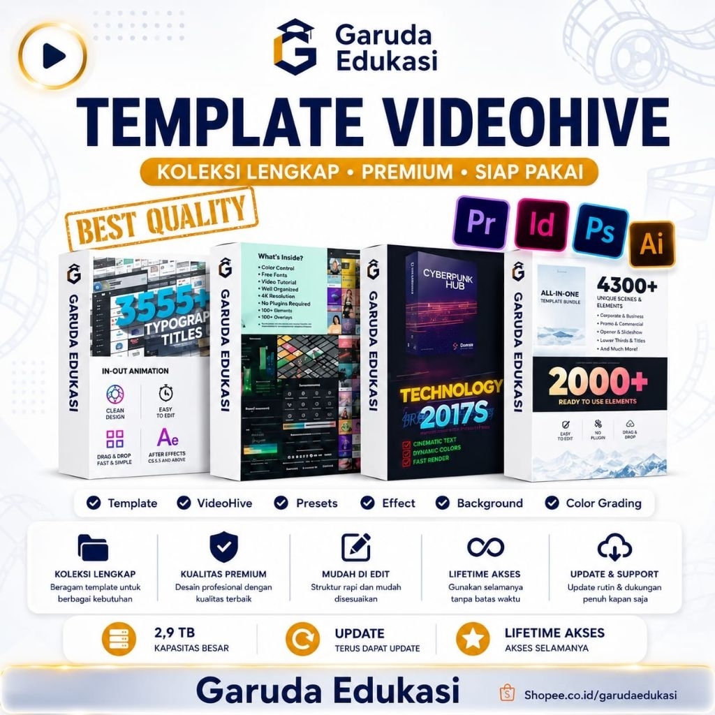 TEMPLATE VIDEOHIVE COLLECTION | EVANTO MARKET - MOTION ARRAY | After Effect Premium Lifetime+Update