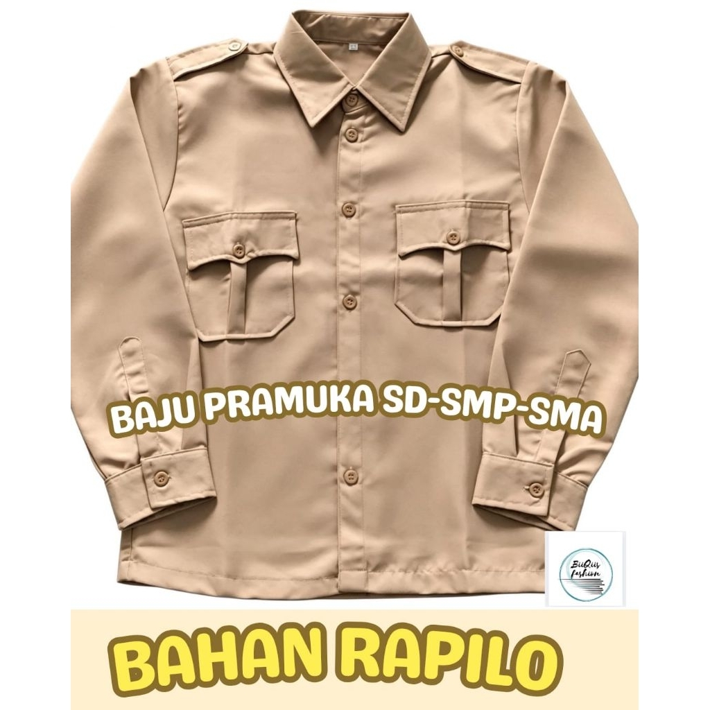 Seragam sekolah-Baju Pramuka  Bahan RAPILO SD/SMP/SMA Untuk Perempuan' dan Laki-Laki
