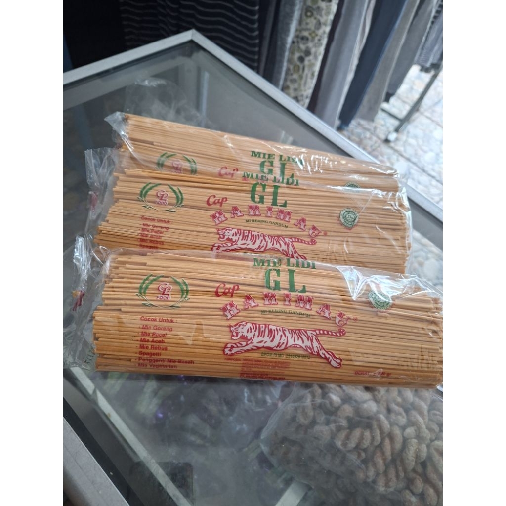 Mie Lidi GL Cap Harimau Kuning 500 Gram, Mie Kering Gandum Medan