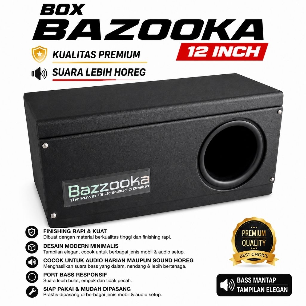 BOX BAZOOKA 12 INCH DAN AKTIVE SUBWOOFER BAZOOKA 12 INCH SUBWOOFER AKTIV