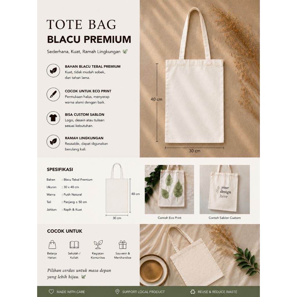 totebag tas ecoprint kanvas blacu