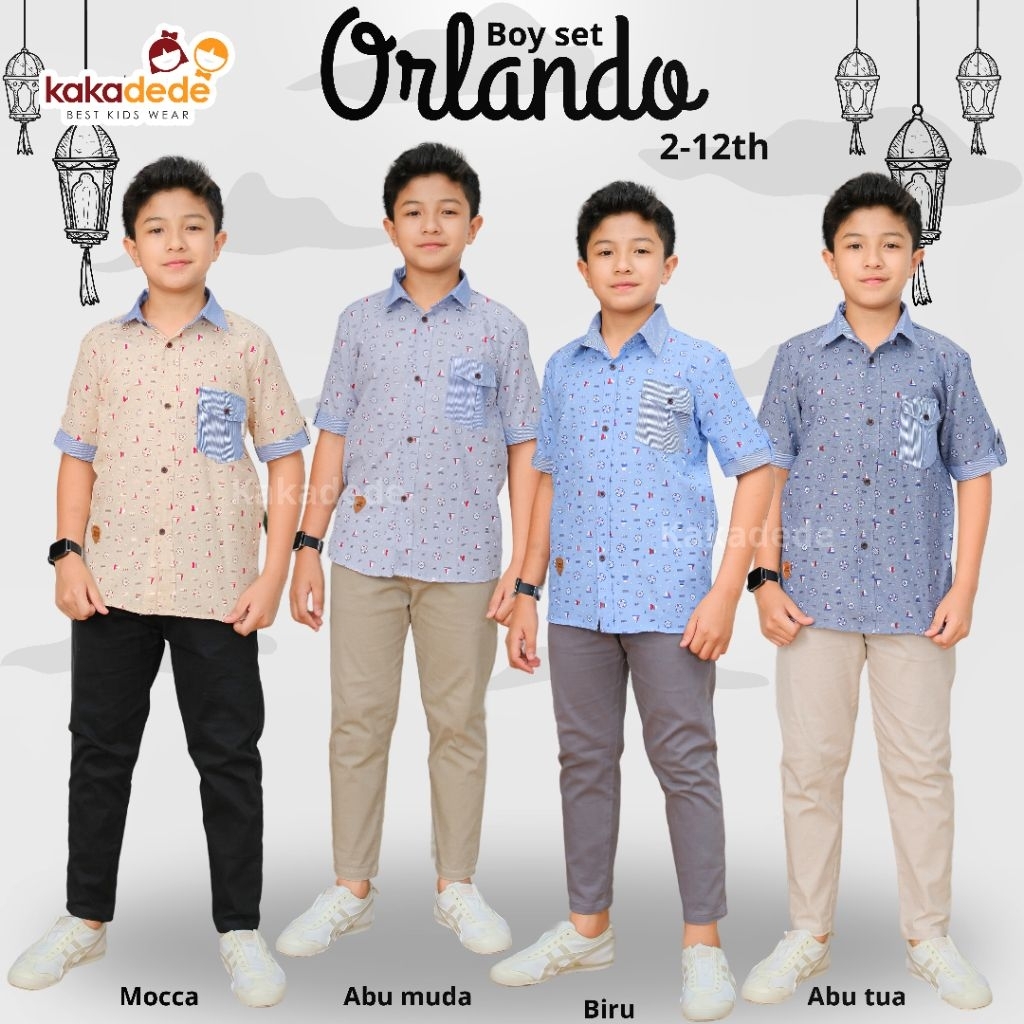setelan anak laki-laki 2-12 tahun Orlando kemeja set pant kakadede kidswear