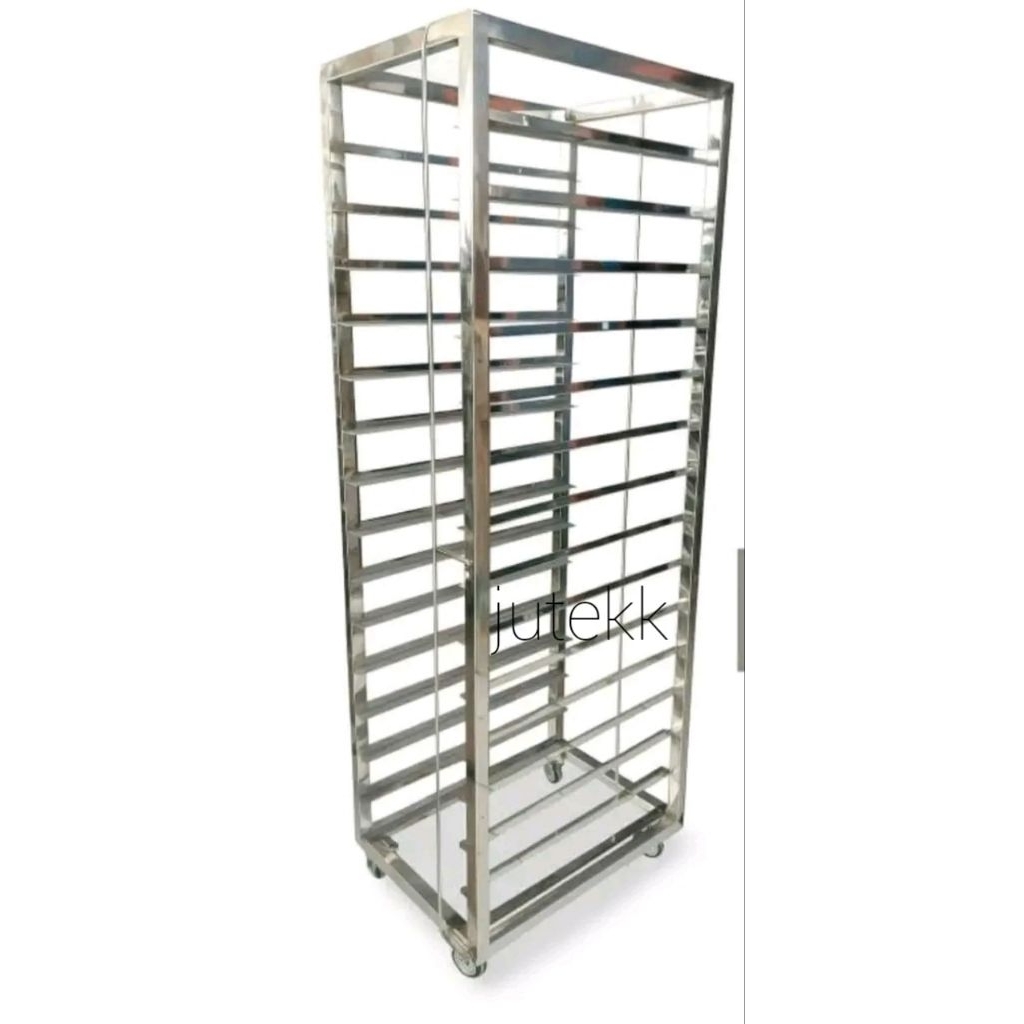 rak roti susun 15 bahan stainless steel, rak gas tronom 15susun