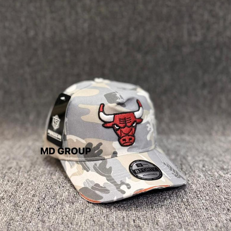 Topi Distro Motif Kepala Banteng Merah Camo Grey - Topi Fashion Sporty Adjustable High Quality