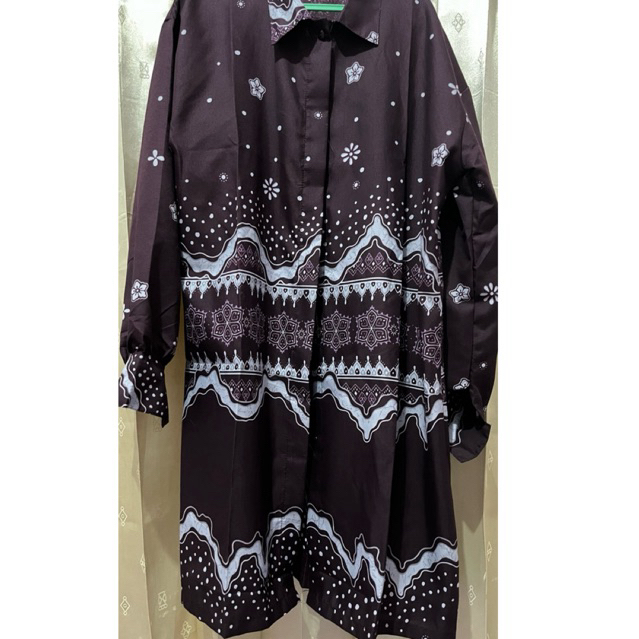 Tunik Batik Wanita Jumbo Burgundy(BACA DESK)