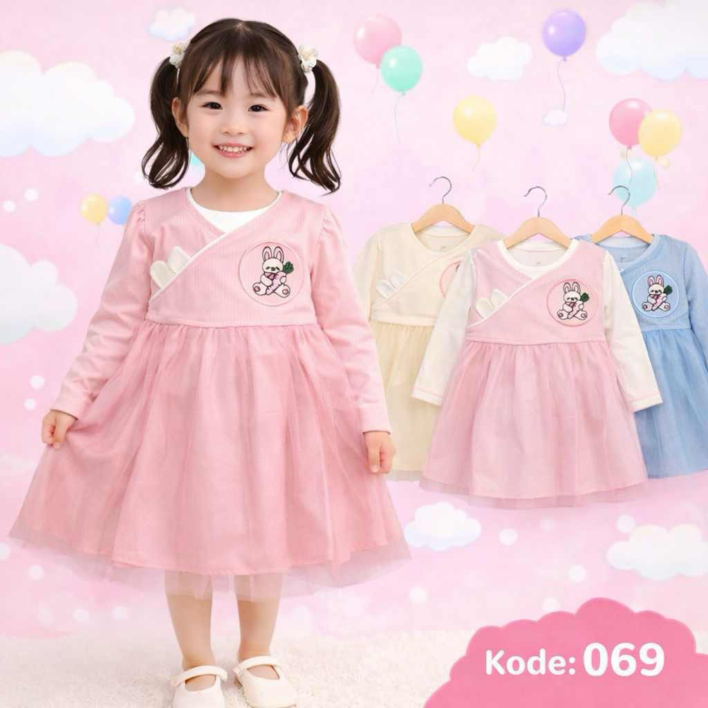 Dress anak import 1 tahun