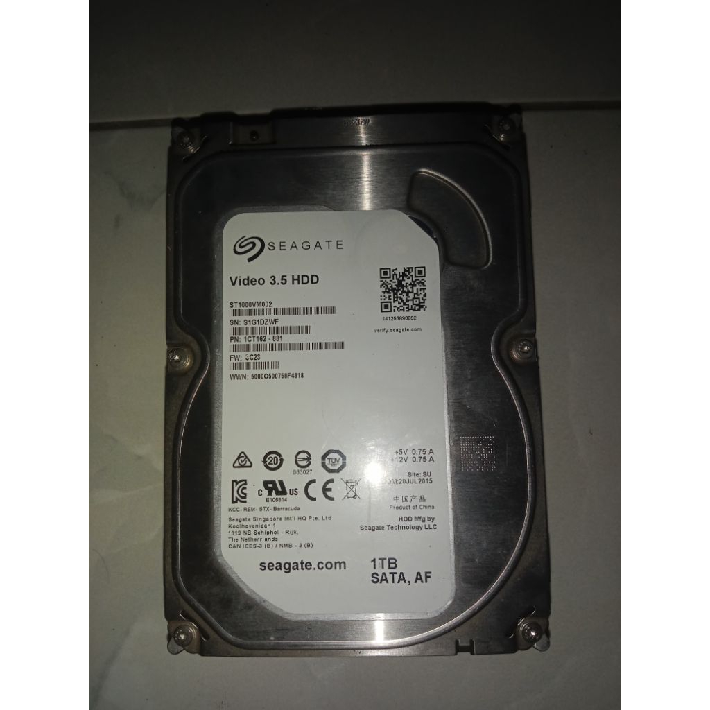 Hardisk seagate 1tb bekas/second
