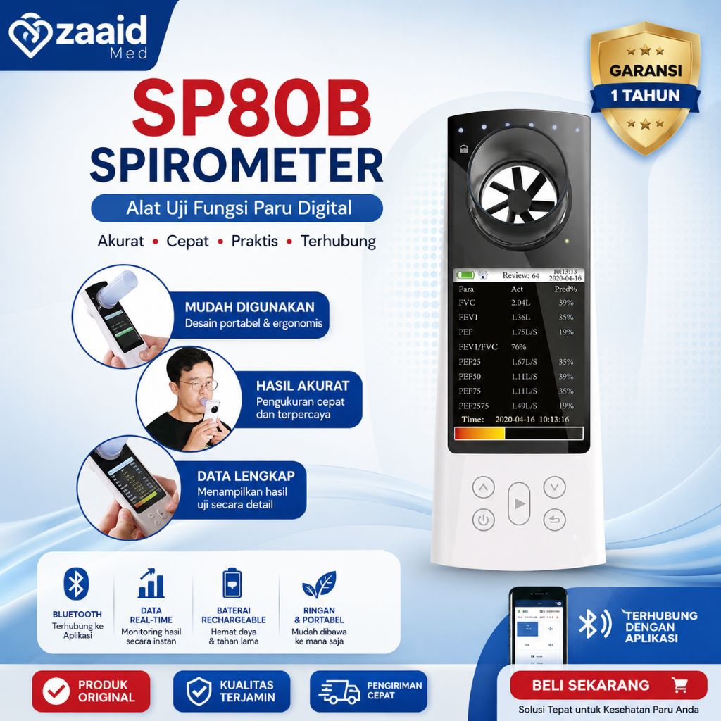 Spirometer Digital Contec SP 80B/ Spirometer Portable Bluetooth