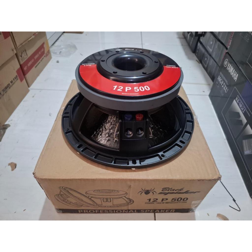 SPEAKER KOMPONEN BLACK SPIDER 12 P500 12inch 12P500 12in 12 in 12" Original BS 12 P 500 1000 Watt Co
